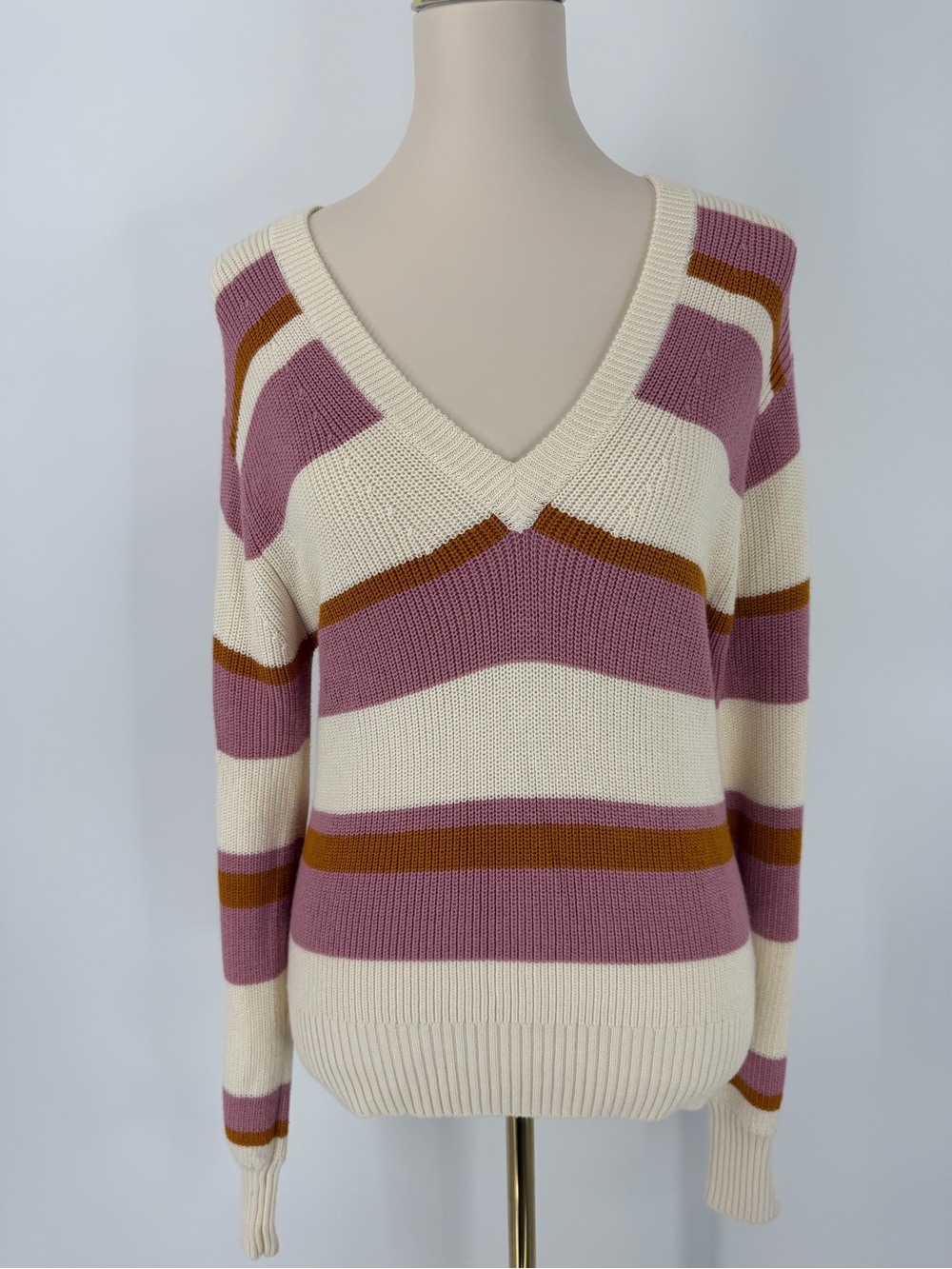 Paige, Negin Sweater Striped‎ V-Neck Sweater, Size XS